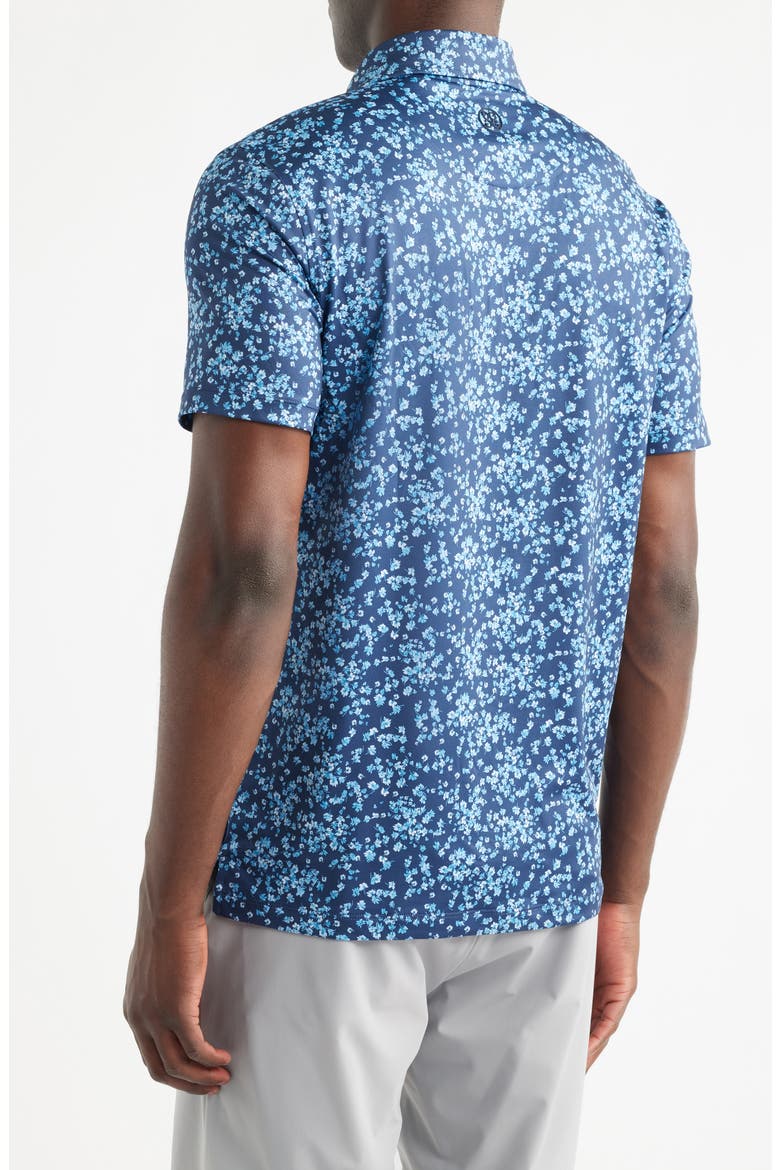 Ditsy Floral Tech Jersey Golf Polo, Alternate, color, AZUL