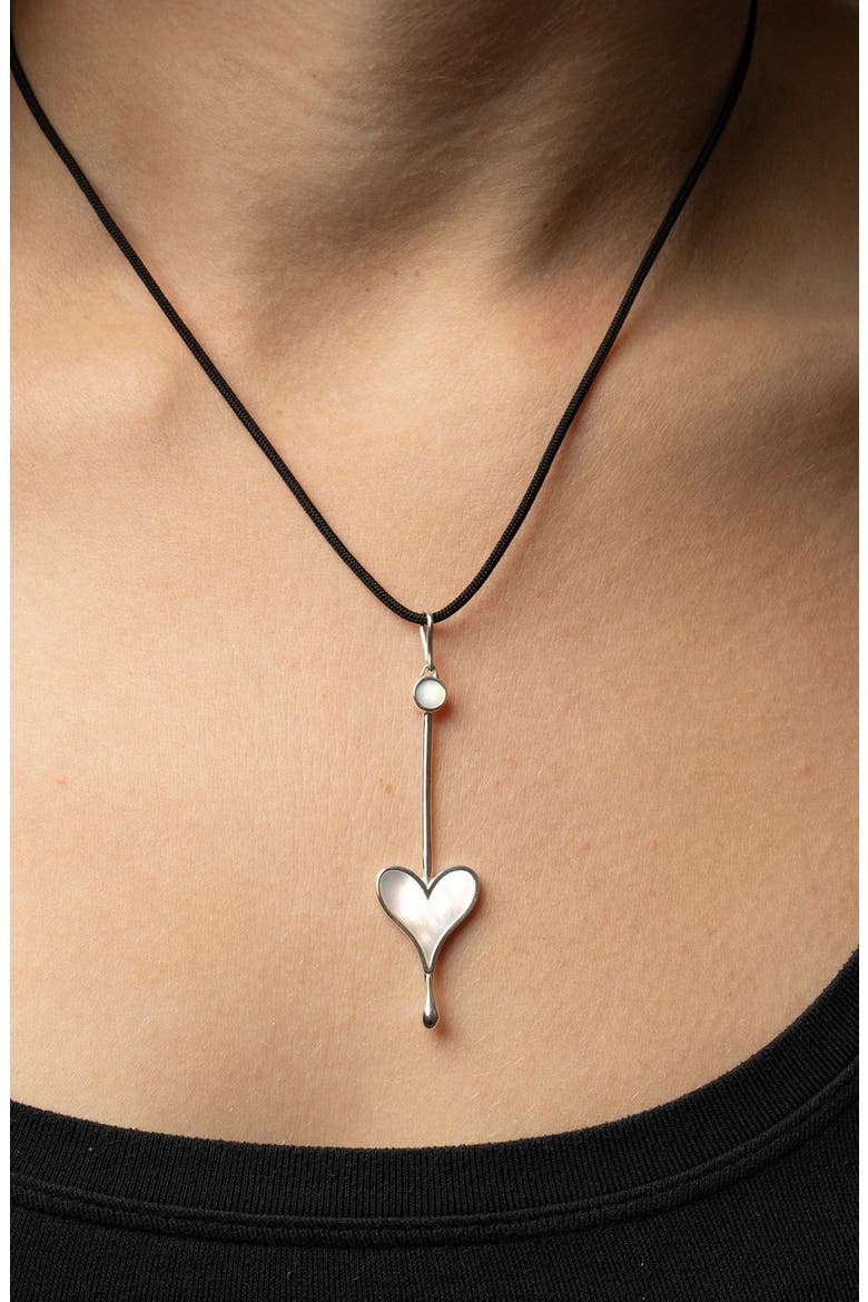 Love Wand Mother-of-Pearl Pendant Necklace, Alternate, color, STERLING SILVER AND MOTHER-OF-PEARL