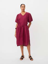 Masai Copenhagen Manalirae Linen V-Neck Puff Sleeve Dress