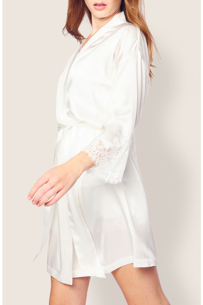 Silk Lace Robe, Alternate, color, WHITE