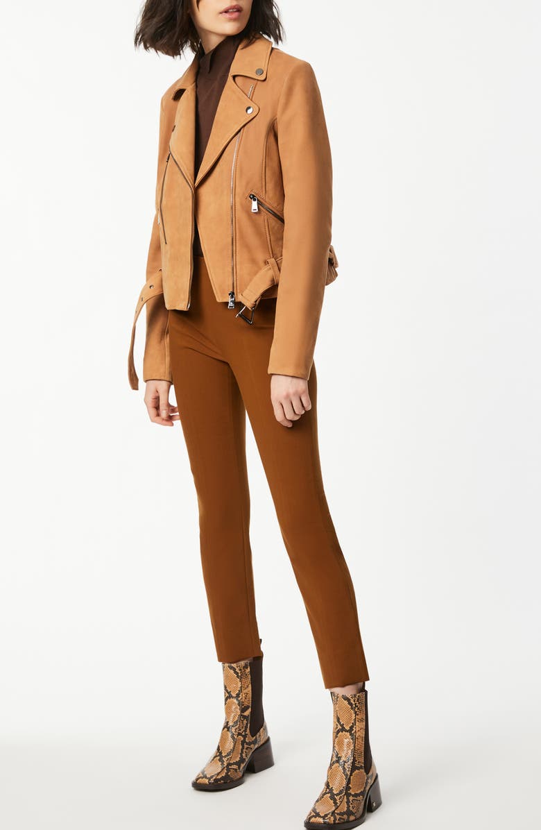 Bernardo Spessa Leather Moto Jacket, Alternate, color, Cognac