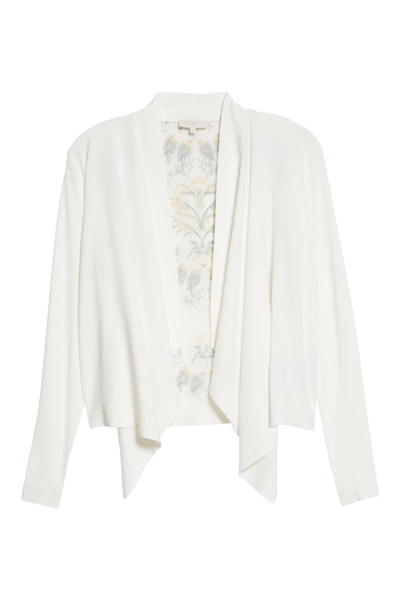 Skyllar Waterfall Open Cardigan, Alternate, color, WHITE