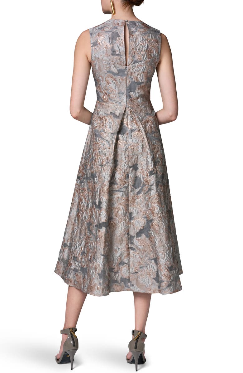 Donna Karan New York Sleeveless Metallic Midi Dress, Alternate, color, Grey Multi