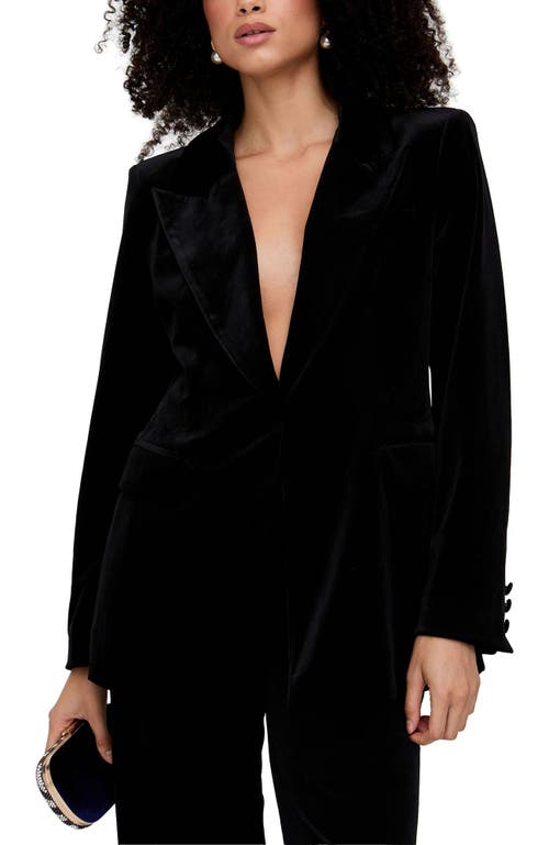 Lily And Lionel London Valerie Tailored Velvet Blazer In Animal Print