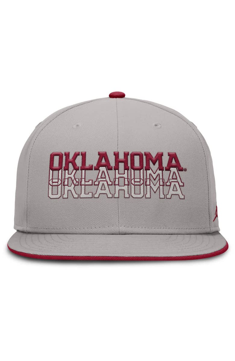 Jordan Brand Men's Jordan Brand  Gray Oklahoma Sooners True Primetime Performance Fitted Hat, Alternate, color, Gray