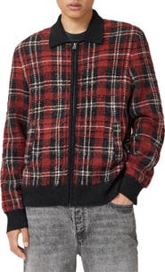 AllSaints Nettle Plaid Zip Cardigan