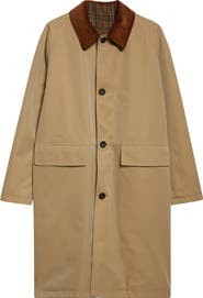 Drake's Reversible Single Breasted Mac Jacket