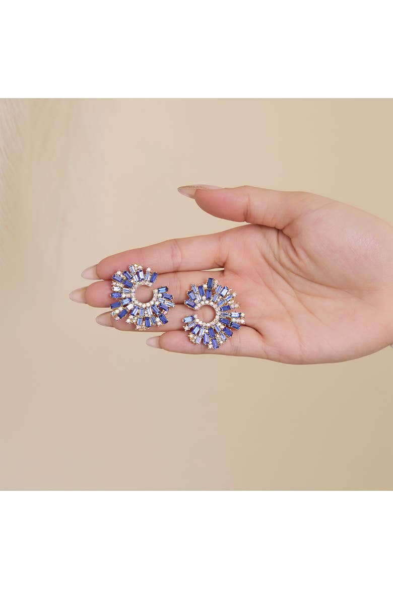 Fashion Earrings with Crystal, Alternate, color, Blue
