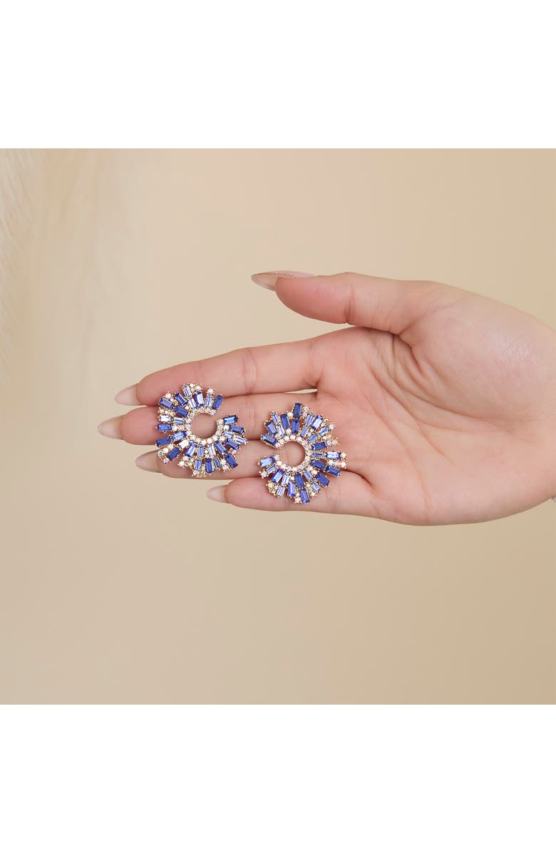 Jessica Simpson Fashion Earrings with Crystal, Alternate, color, Blue