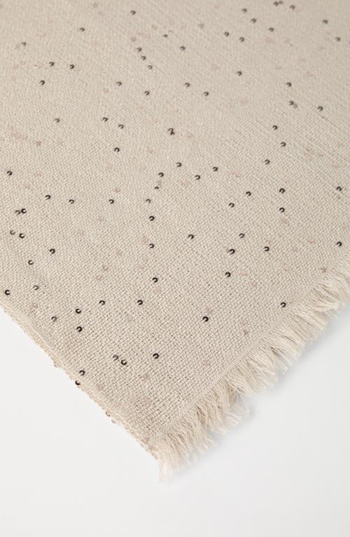 Brunello Cucinelli Cashmere And Silk Diamond Yarn Scarf In Sand