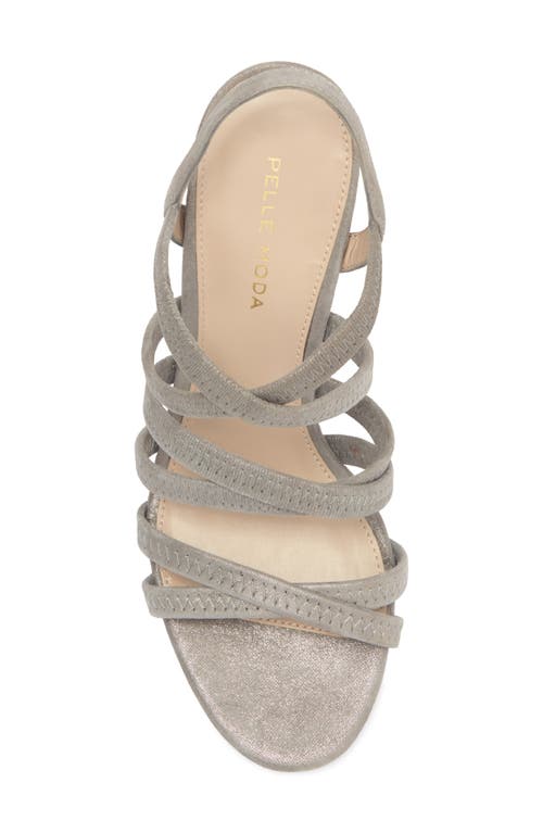 Shop Pelle Moda Grace Metallic Sandal In Pewter