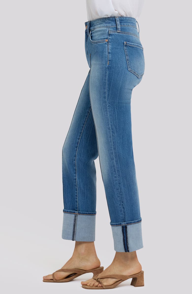 NYDJ Marilyn Cuffed Pintuck Straight Leg Jeans, Alternate, color,