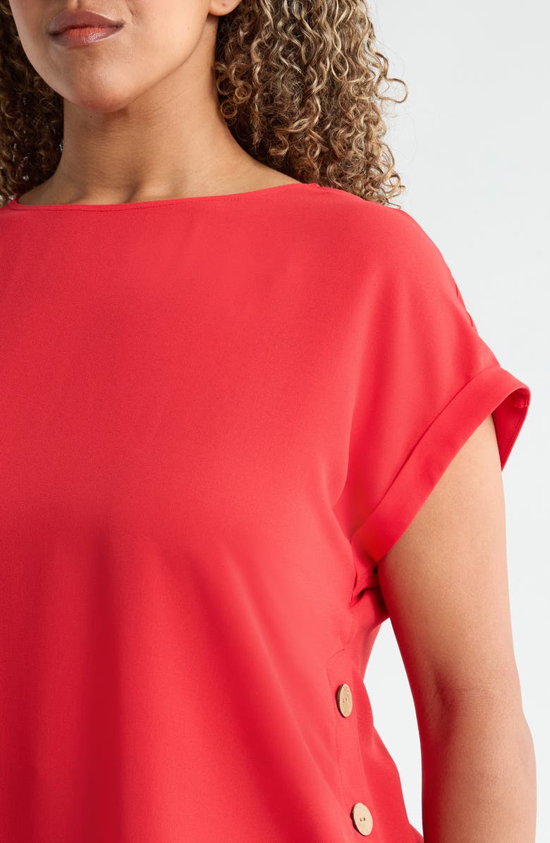 Jones New York Side Button Detail Top, Alternate, color, Rouge