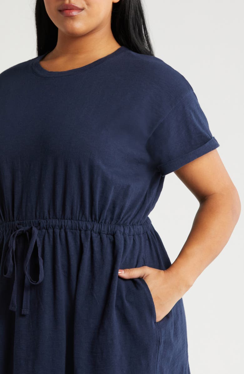 Caslon® Drawstring Waist Organic Cotton TShirt Dress Nordstromrack