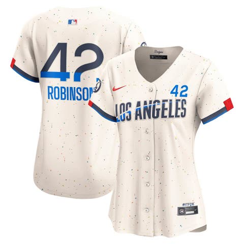 Women's Nike Jackie Robinson Cream Los Angeles Dodgers City Connect Retired Limited Jersey