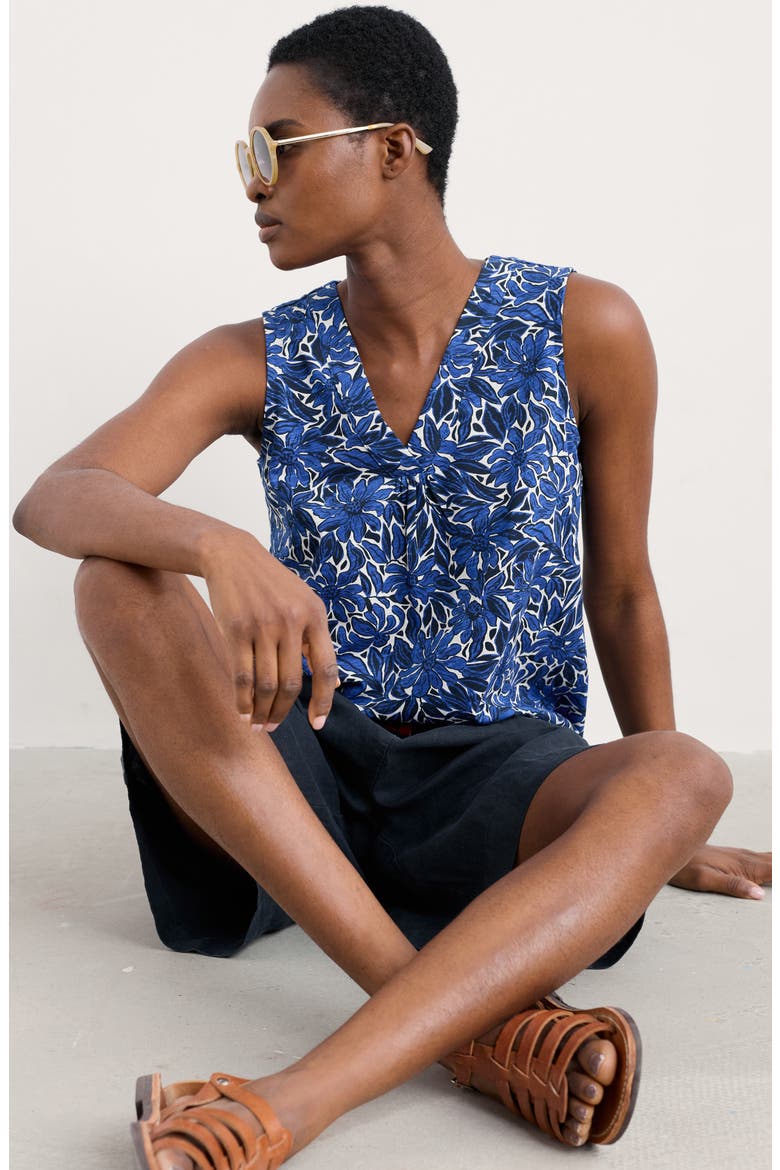 Achilla Floral Tank, Alternate, color, STREAM FLOWER BRIGHT MARINE
