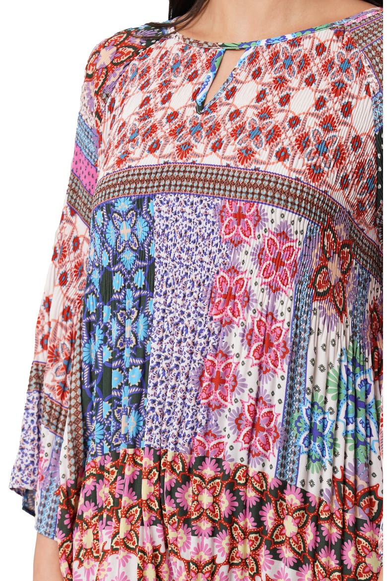 Pleated Keyhole Top, Alternate, color, ARIEL