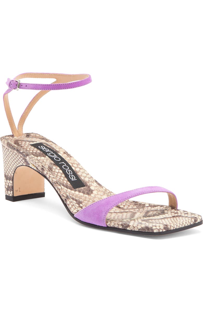 Sergio Rossi Kitten Heel Ankle Strap Sandal, Main, color,