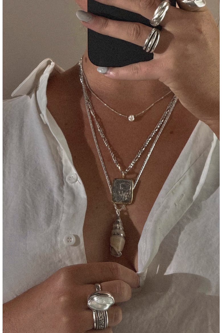 Keishi Pearl Drop Necklace, Alternate, color, SILVER