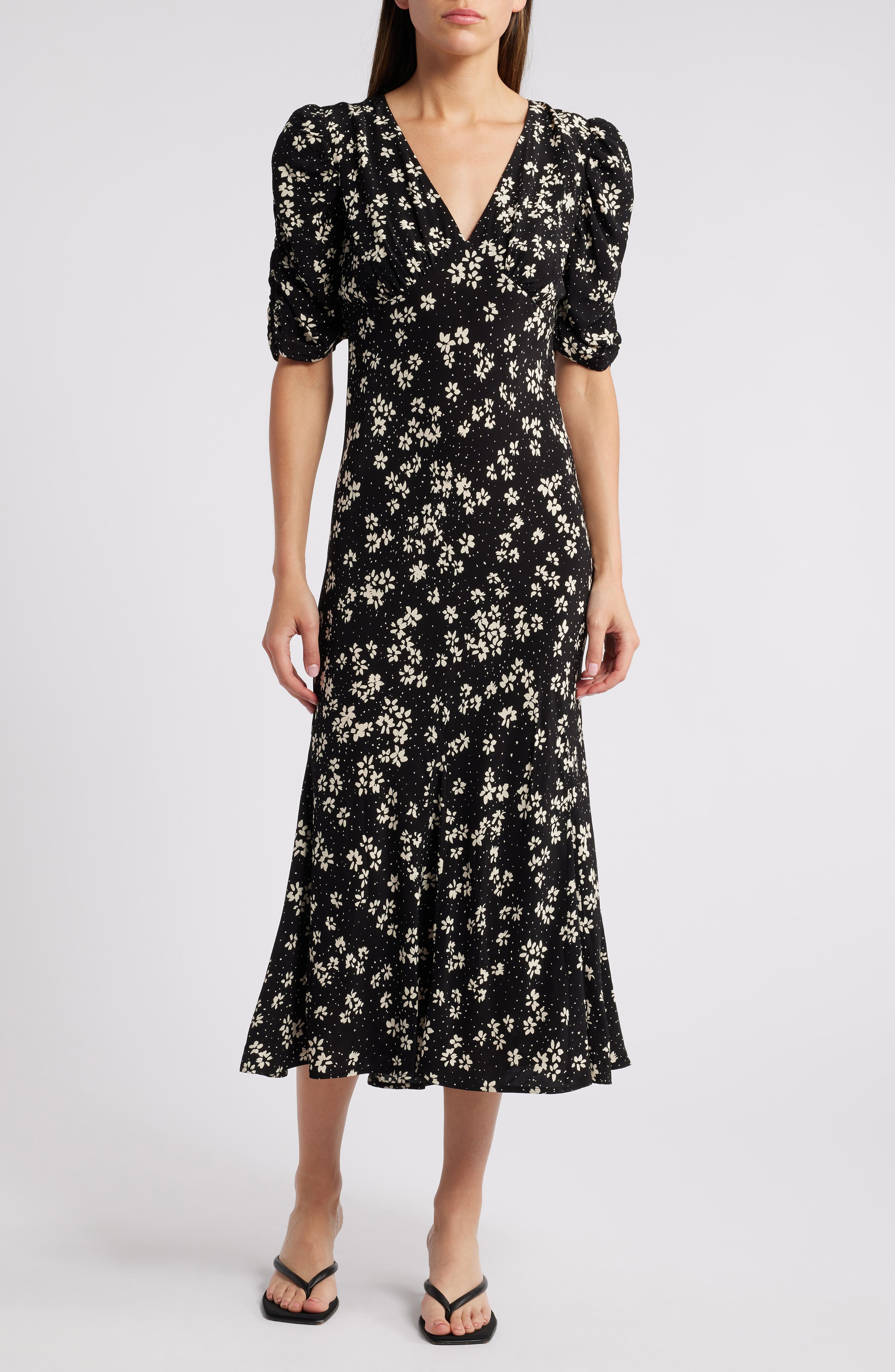 Rails Zariah Floral Puff Sleeve Midi Dress