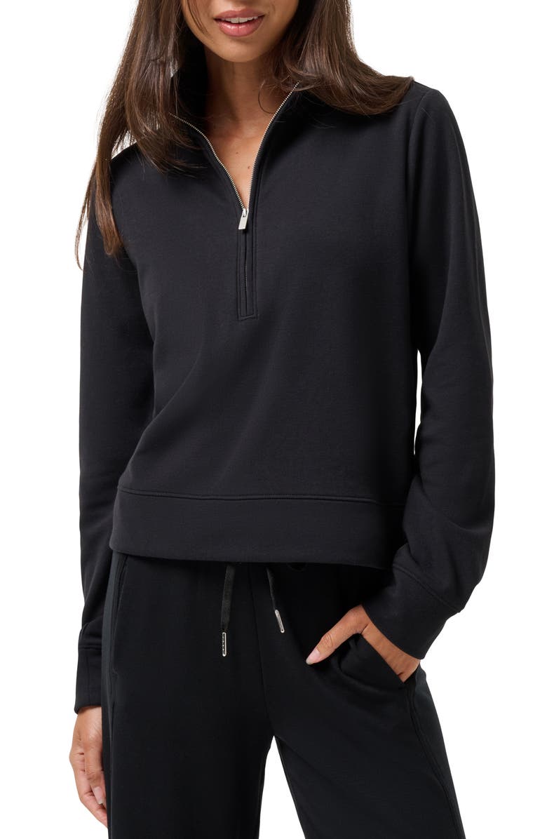 TravisMathew Cloud Half Zip Pullover, Main, color, Black