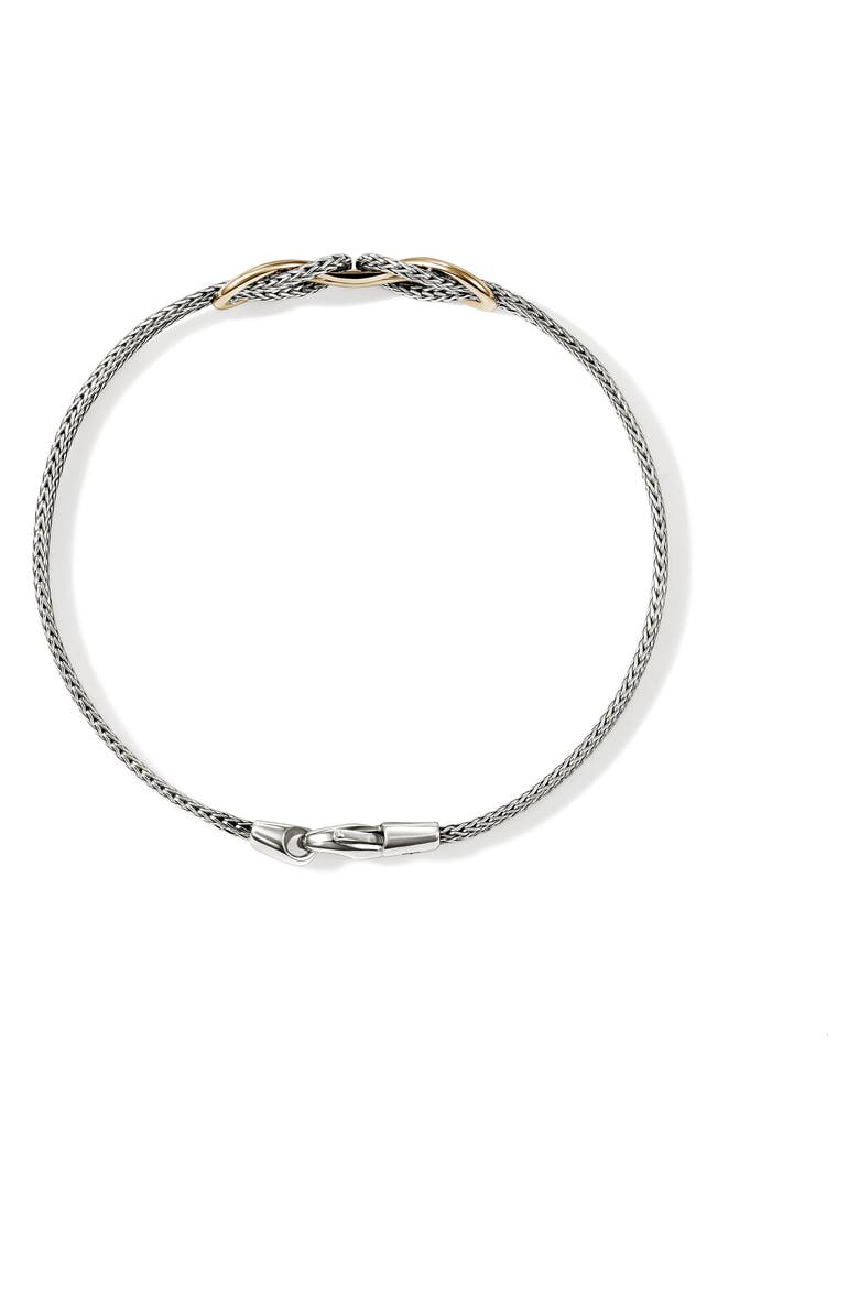 Infinite Love Knot 14k Gold & Sterling Silver Bracelet, Alternate, color, SILVER