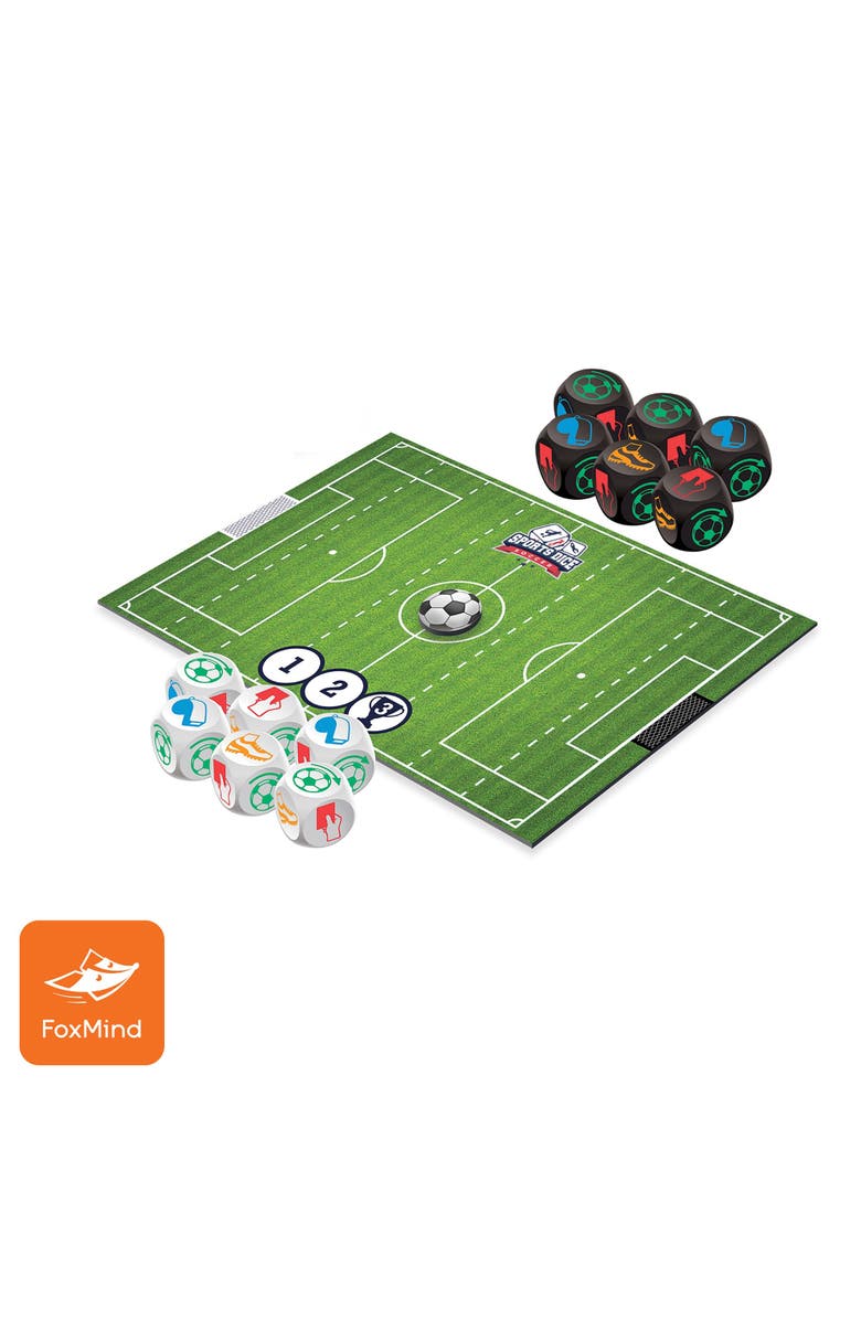 FoxMind Sports Dice Soccer Dice Board Game, 2 or 4 Players, Alternate, color, Multicolored