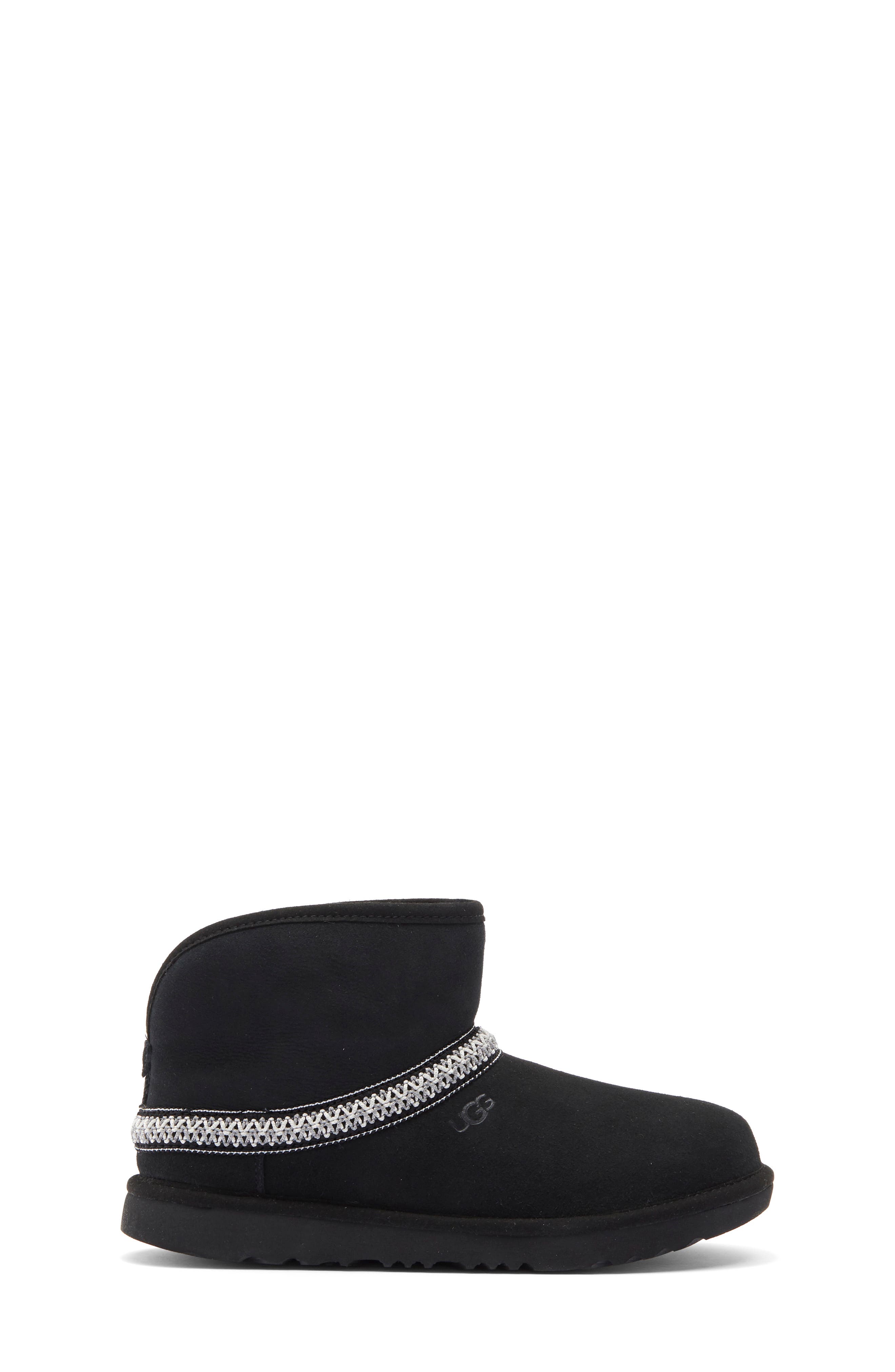 UGG<sup>®</sup> Kids' Classic Mini Crescent Boot, Alternate, color, Black