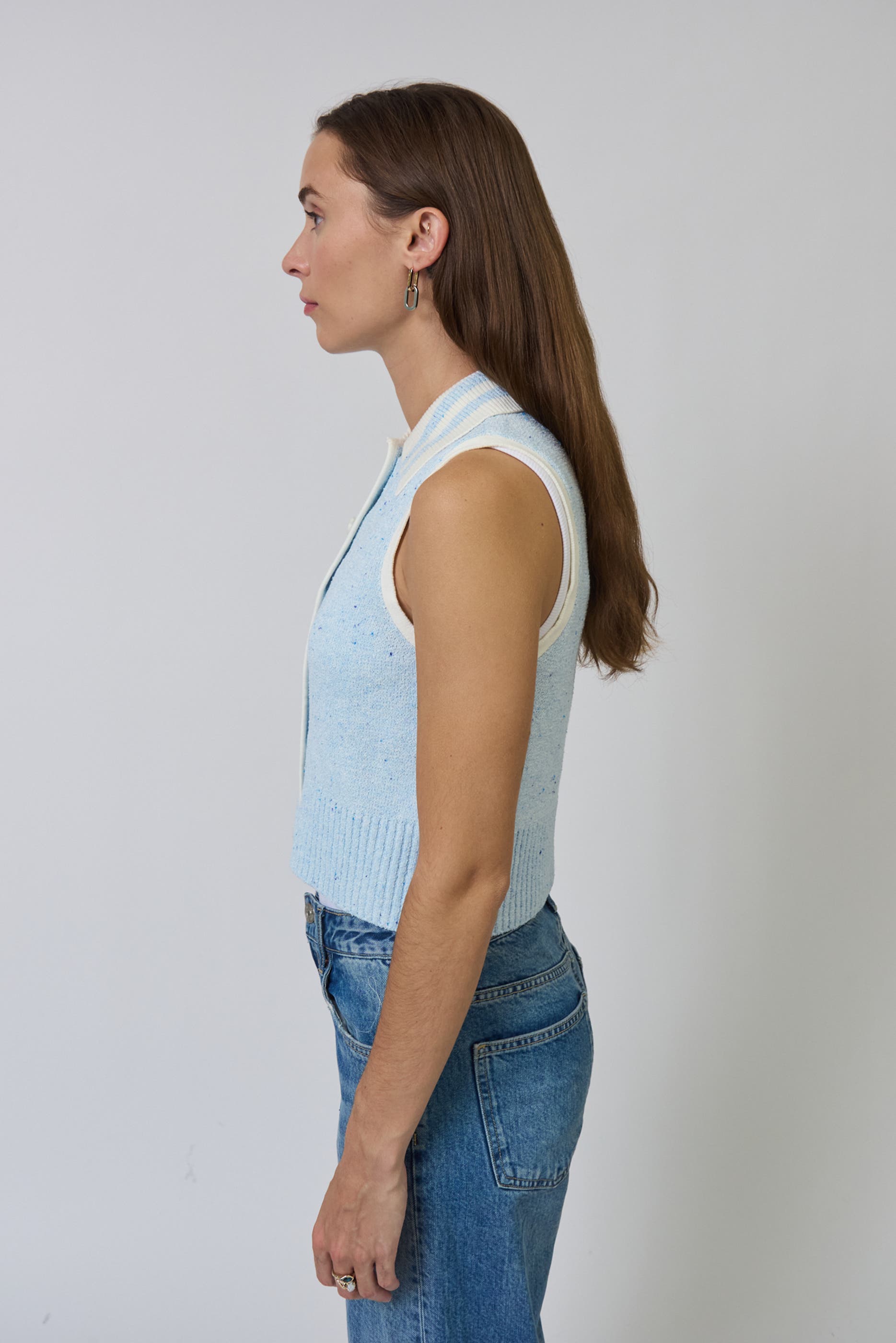 Celeste Tweed Yarn Collared Top - image 4