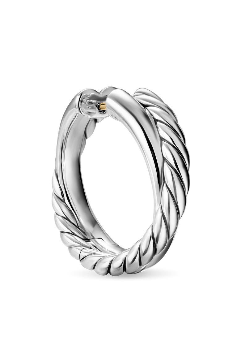 Crossover Hoop Earrings in Sterling Silver, 22.3mm, Alternate, color, SILVER