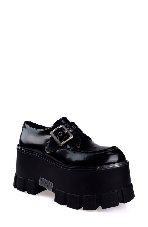 Zigi Xiomara Platform Monk Strap Shoe In Black