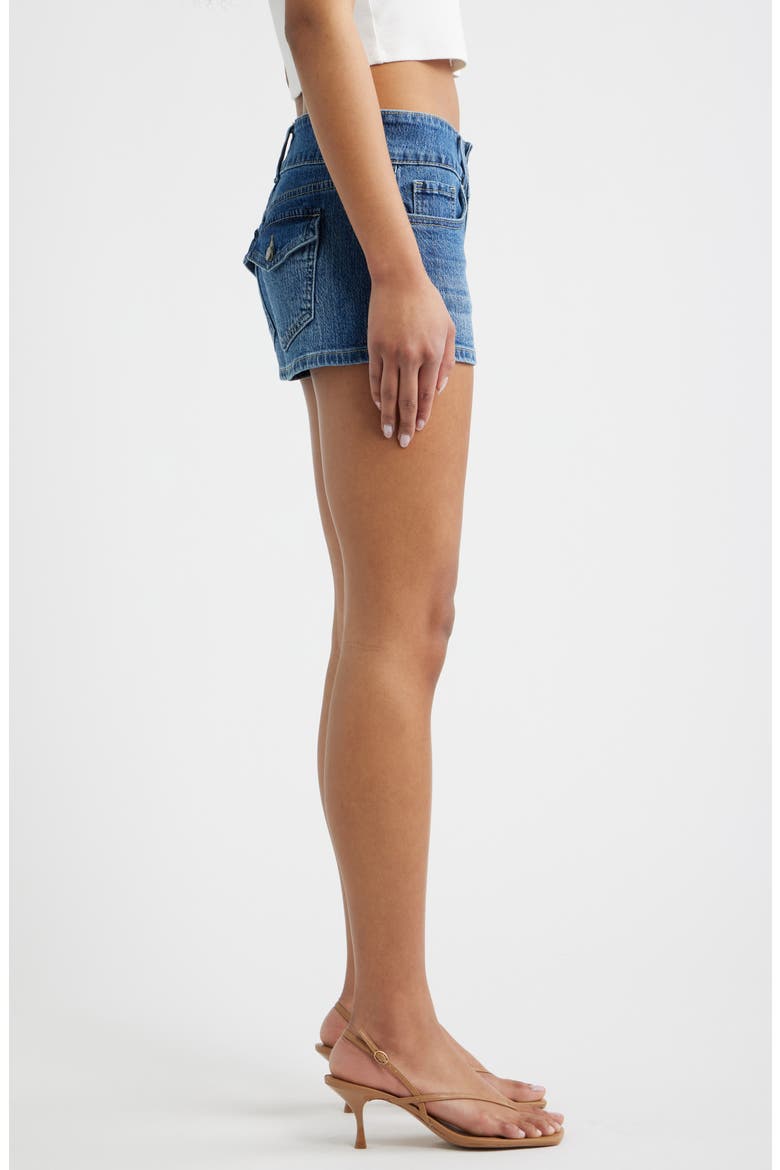 Flap Pocket Denim Shorts, Alternate, color, DARK BLUE