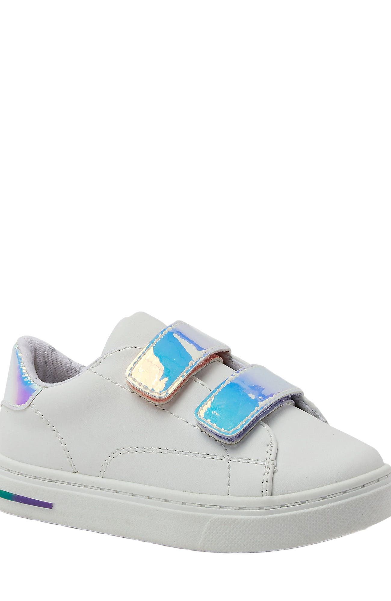 Lands
 End Toddlers Easy On Sneakers, Main, color, White