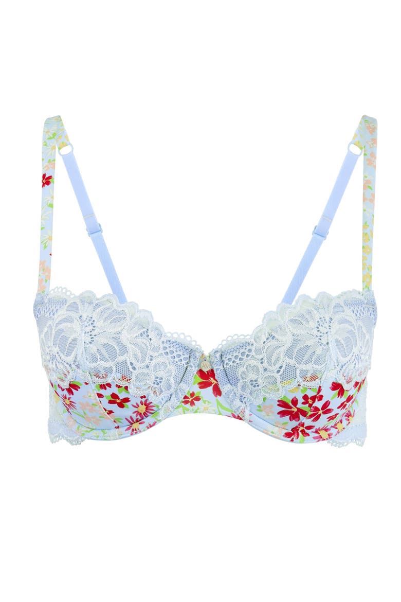 Mathilda Contour Balconette Bra, Alternate, color, Ditsy blue
