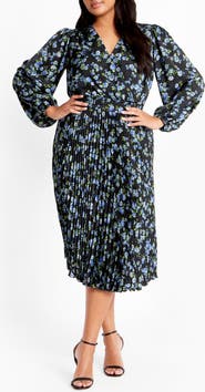 City Chic Nina Floral Midi Dress(Plus)