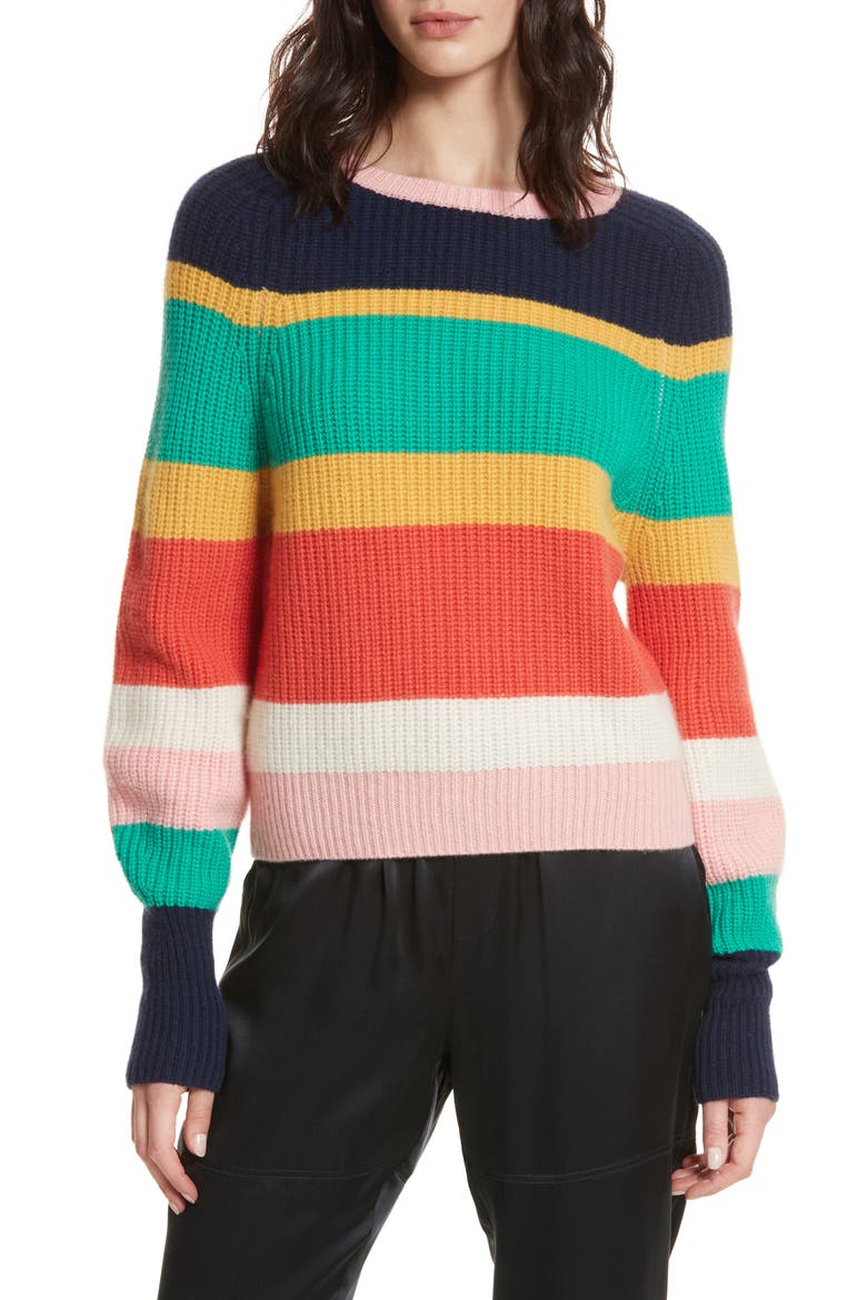 Haady Stripe Wool & Cashmere Sweater, Main, color, MULTI STRIPE