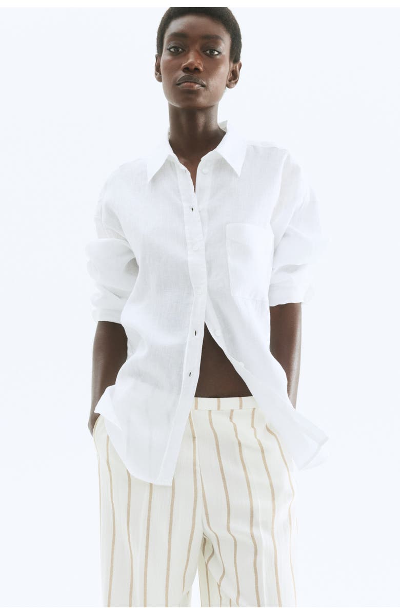 H&M Wide Twill Trousers, Alternate, color, 