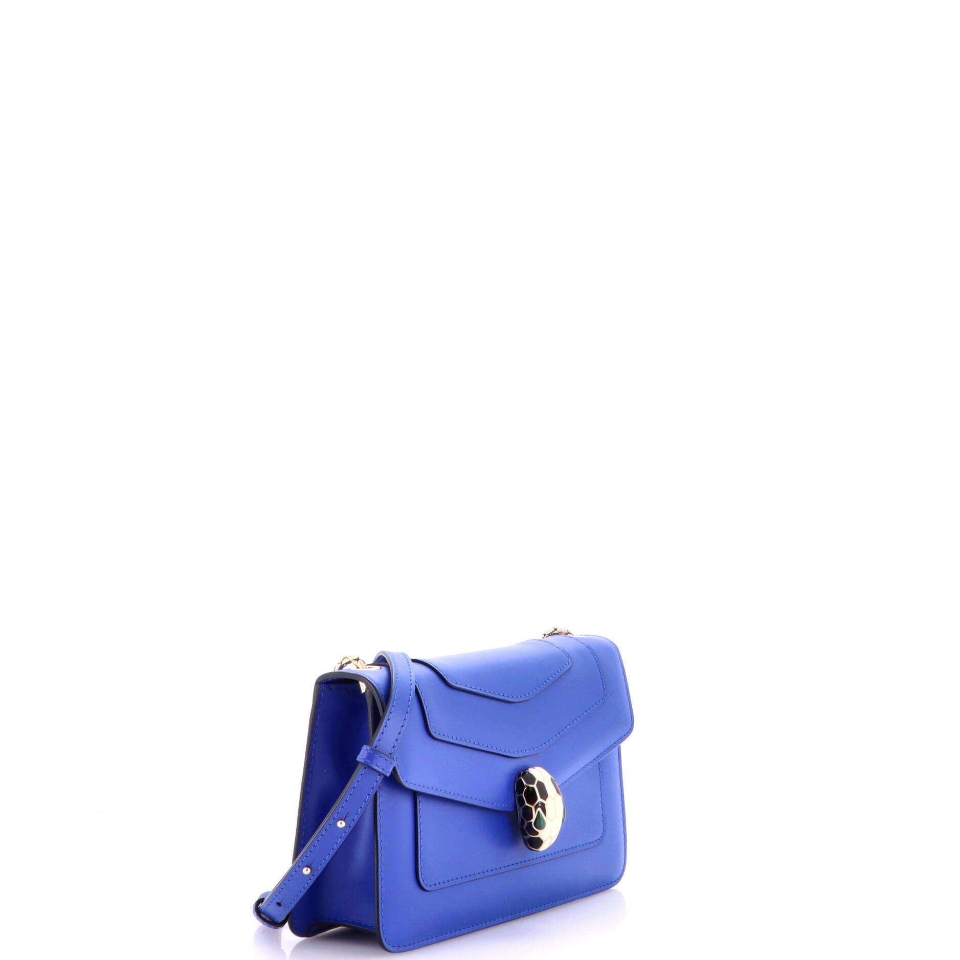 Serpenti Forever Shoulder Bag Leather Small, Alternate, color, Blue