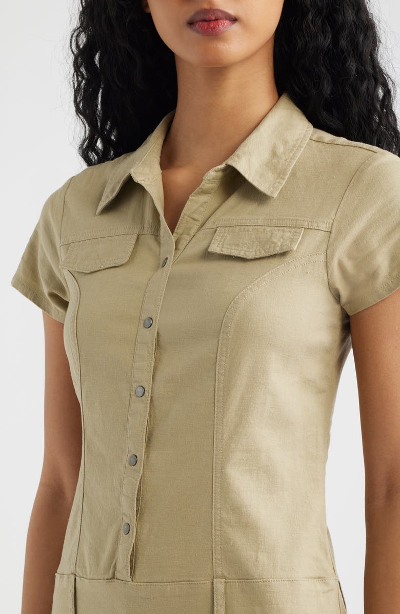 BDG Urban Outfitters Polly Linen Blend Romper, Alternate, color, Beige