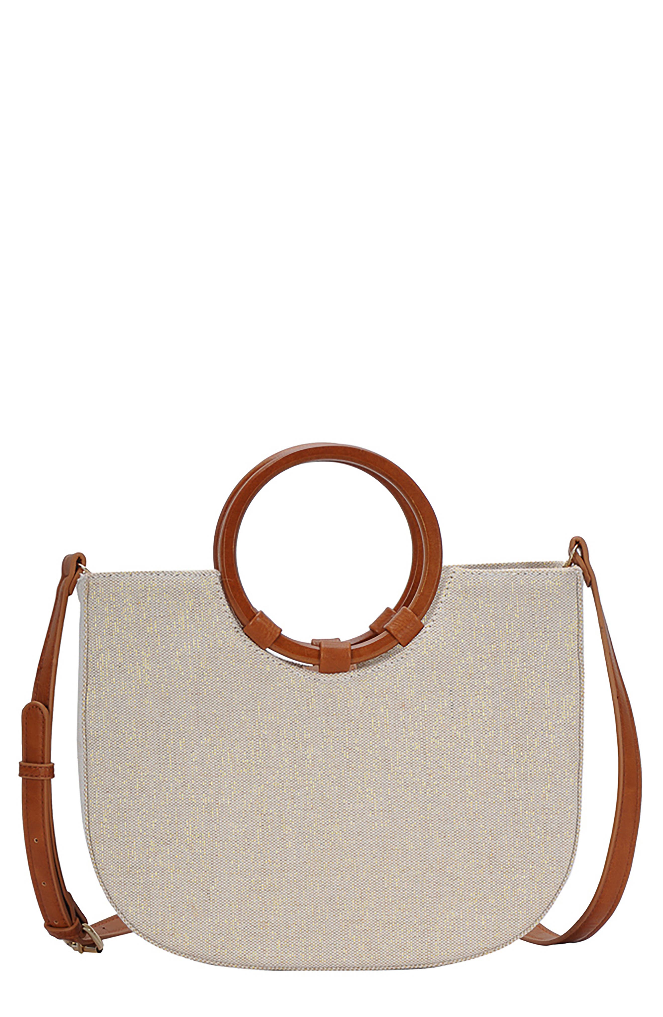 Antik Kraft Wood Handle Canvas Tote, Main, color, 