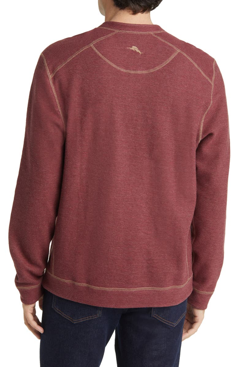 Tommy Bahama Fliprider Abaco Reversible Cotton Sweatshirt, Alternate, color, Chocolate Spice