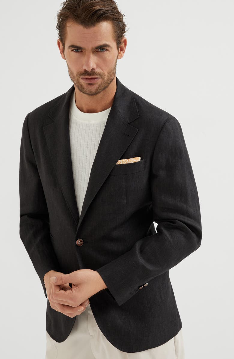 Brunello Cucinelli Linen unconstructed blazer, Alternate, color,