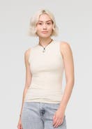 DUER Ribbed Pima High Neck Tank