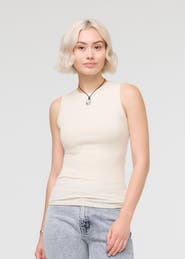DUER Ribbed Pima High Neck Tank