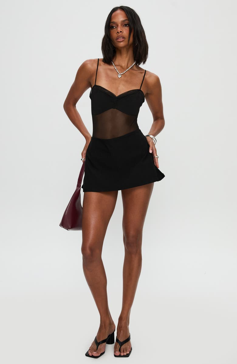 Princess Polly In the Club Mesh Bodysuit, Alternate, color, Black