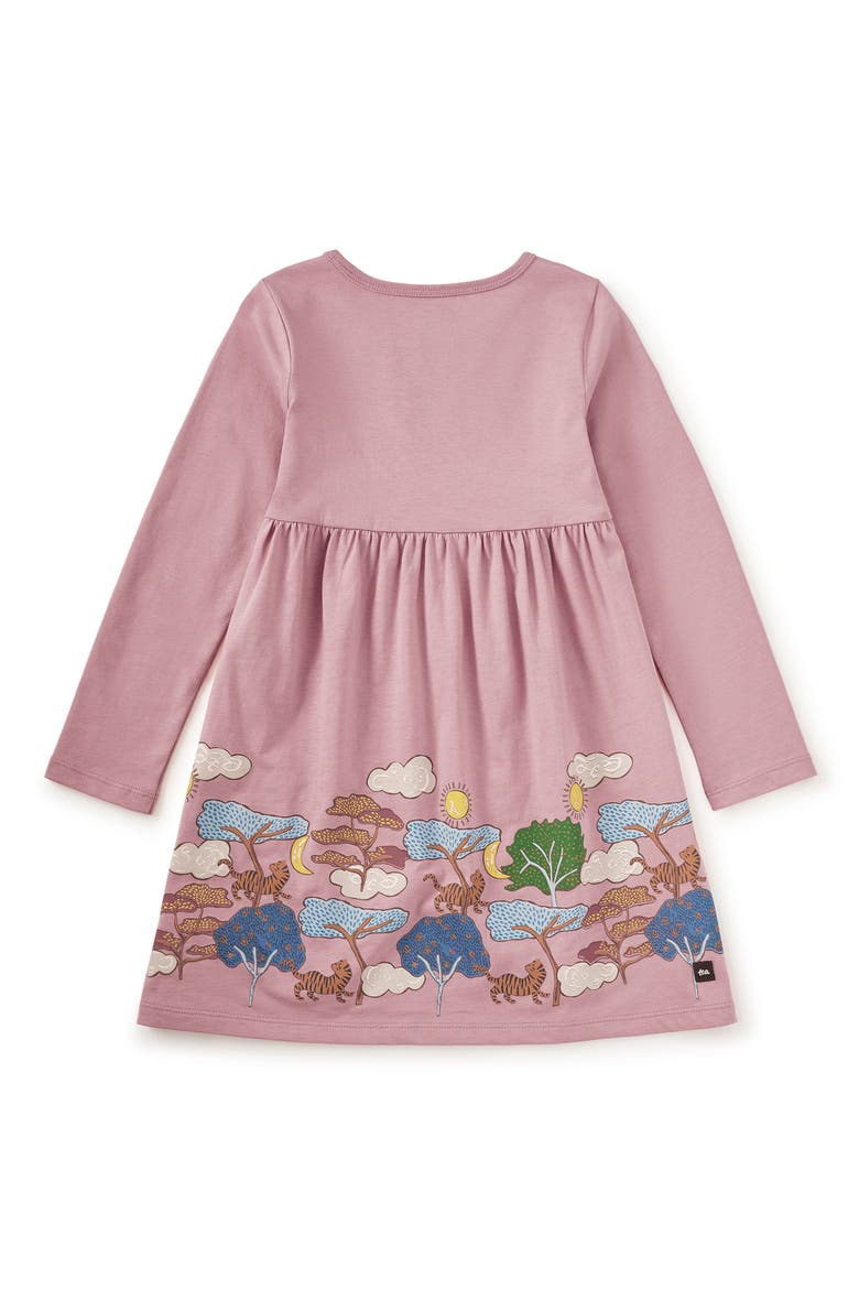 Tiger Story Skirted Dress, Alternate, color, Hydrangea