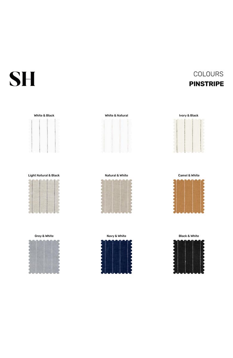 Solino Home Linen Cocktail Napkins - Pinstripe, Alternate, color, Grey And White