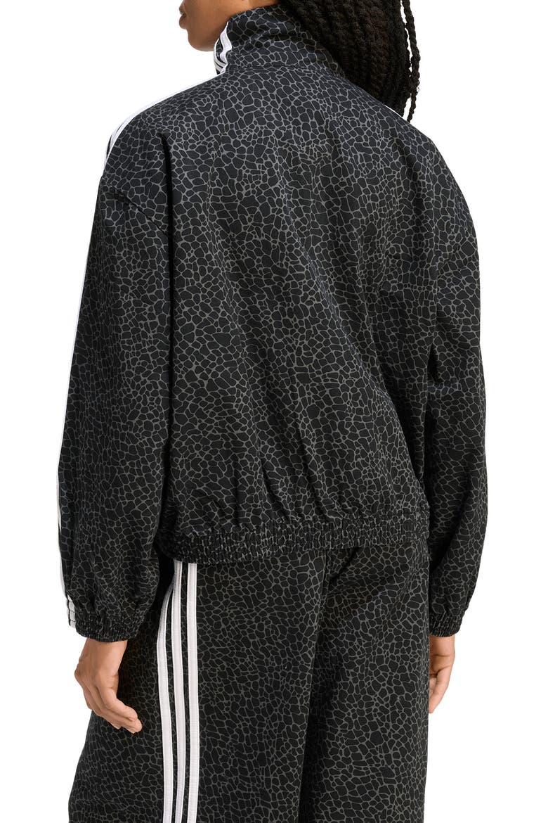 Firebird Animal Print Denim Track Jacket, Alternate, color, BLACK/ GREY SIX