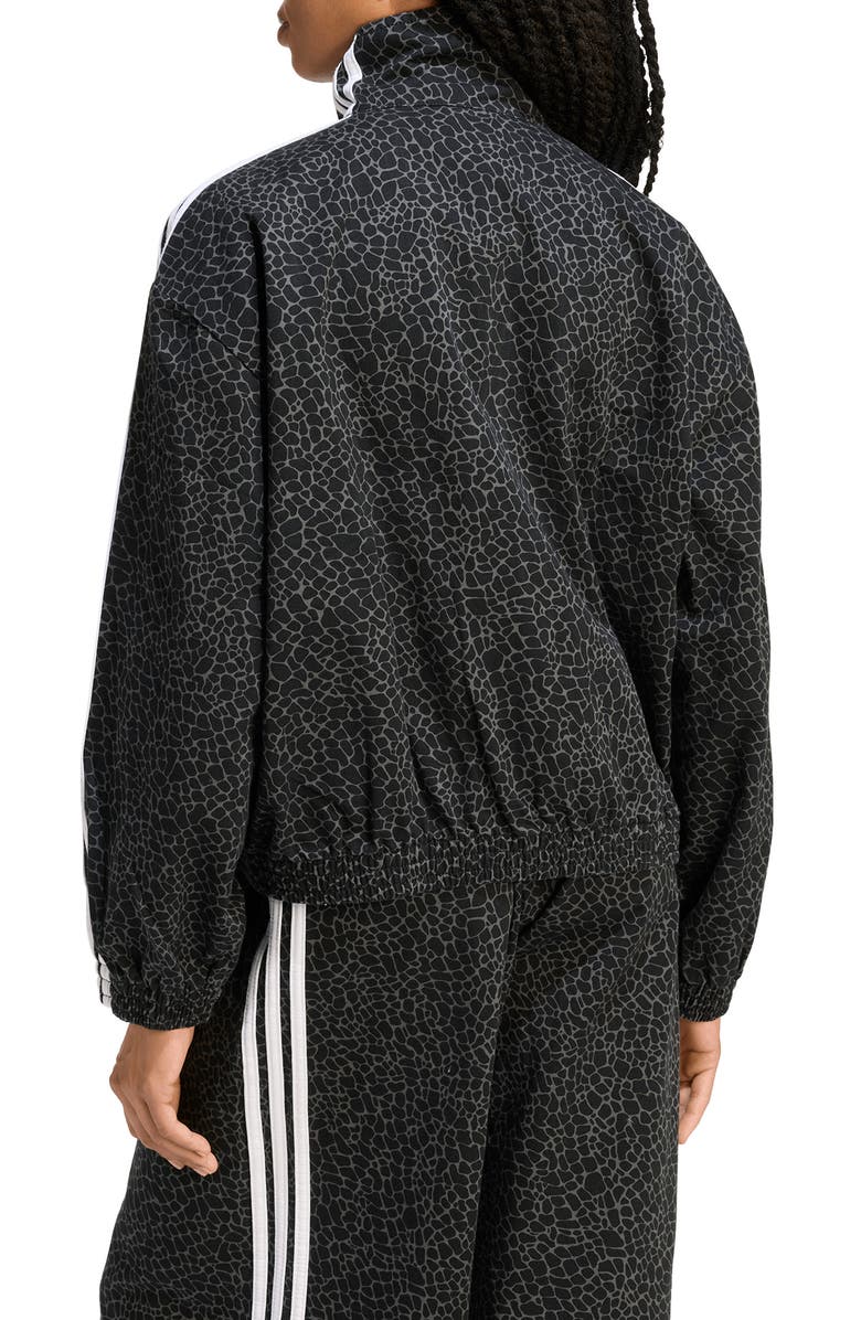 adidas Originals Firebird Animal Print Denim Track Jacket, Alternate, color, Black/ Grey Six
