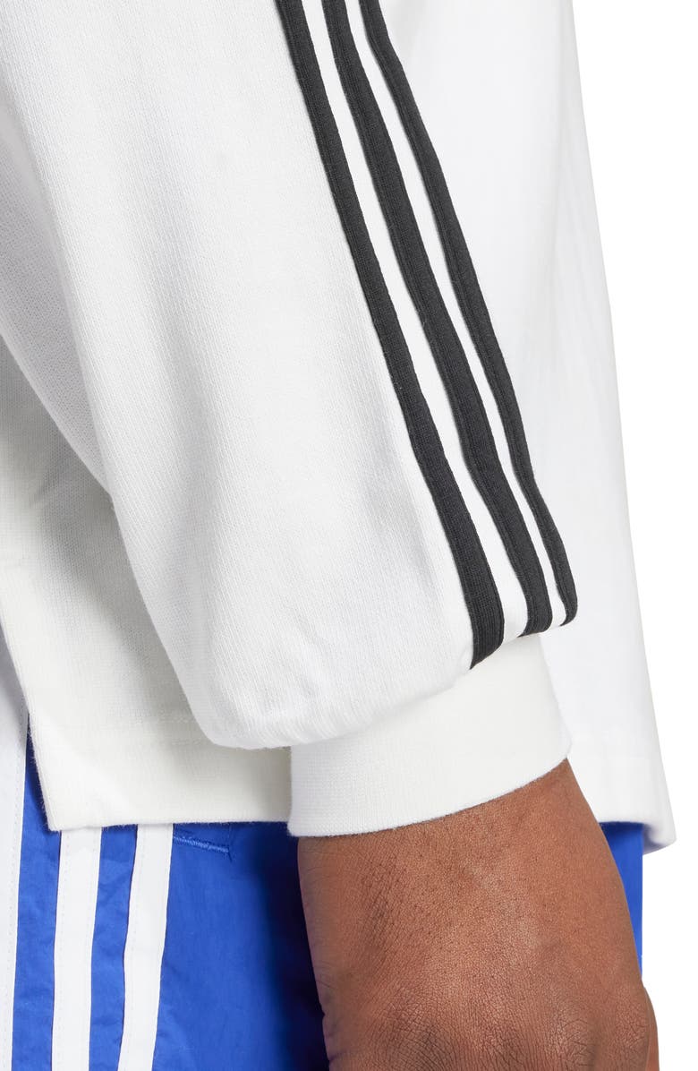 adidas 3-Stripes Long Sleeve Rugby Polo, Alternate, color,